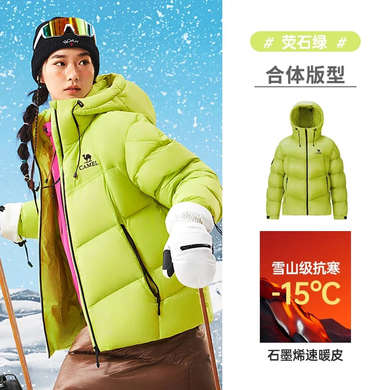 GOLDEN CAMEL Outdoor Down Jackets Unisex Women's Winter Coats High-loft Windproof Warm Duck Down Padding Puffer Jacket Camping LadyShow.Store