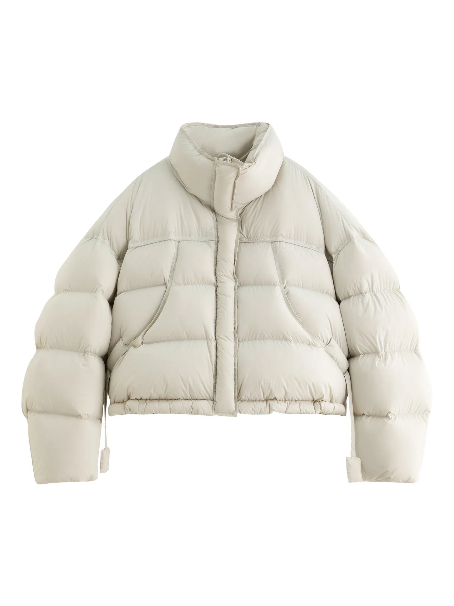 FSLE Winter 2025 Women Cloud-Like Puffer Coat - Stand Collar Short Down Jacket Lazy Chic Style Glossy Finish for Casual Comfort LadyShow.Store