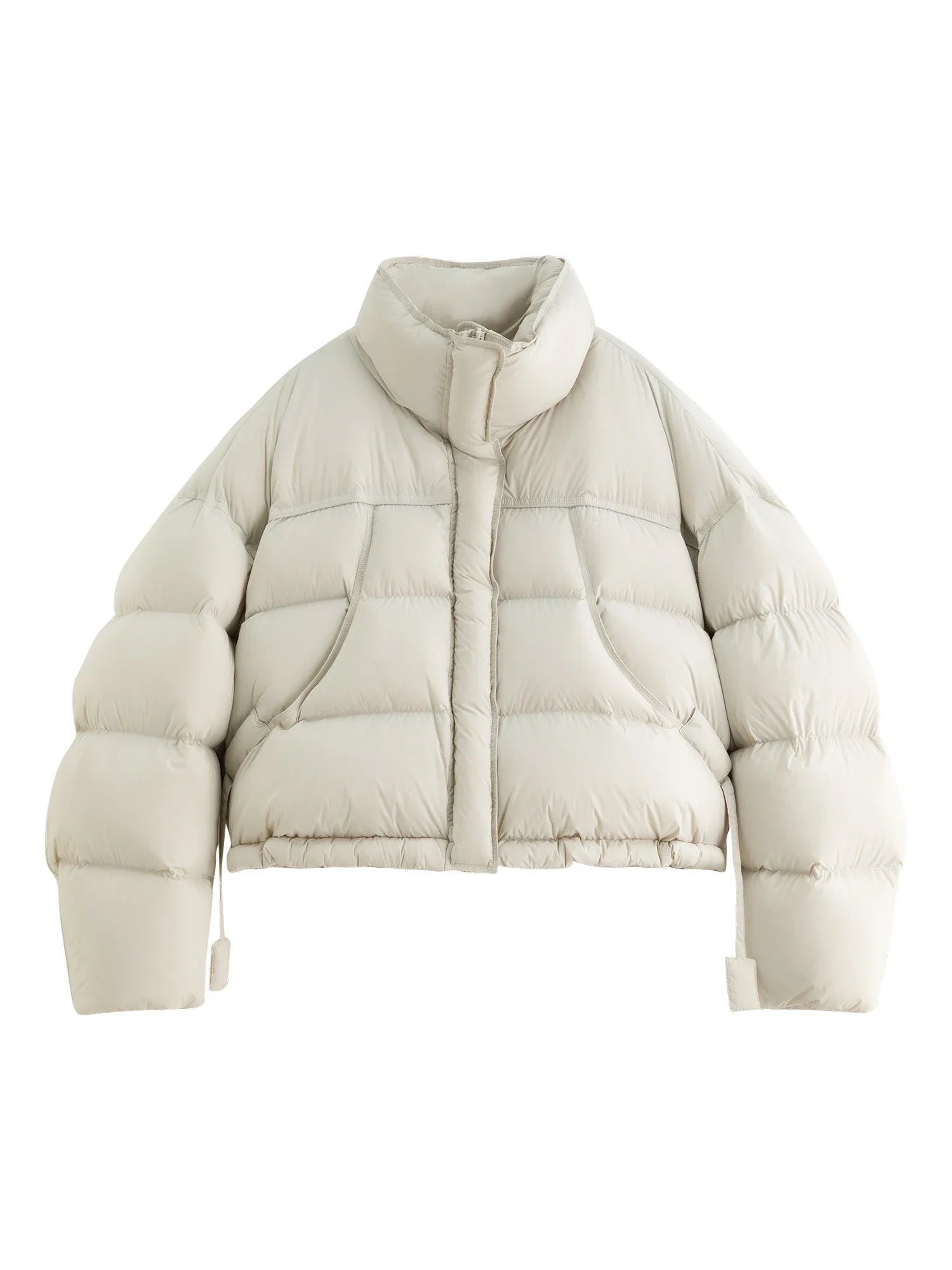 FSLE Winter 2025 Women Cloud-Like Puffer Coat - Stand Collar Short Down Jacket Lazy Chic Style Glossy Finish for Casual Comfort LadyShow.Store