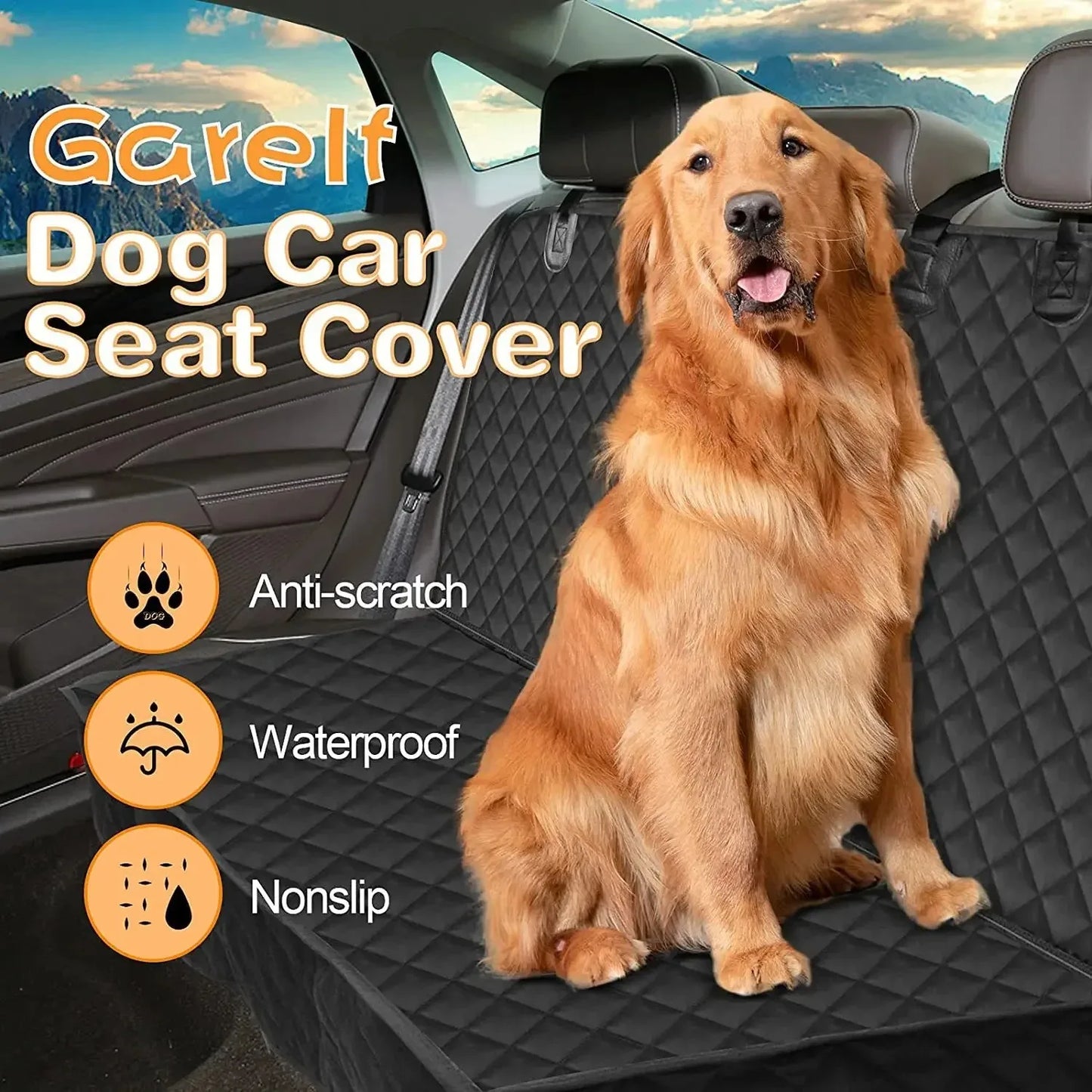 Dog Car Seat Cover, 100% Waterproof Car Pet Mat, Pet Car Mat, Rear Waterproof Car Dog Mat, Anti Dirty Pet Car Mat  Dog Car Seat Pi-Mart