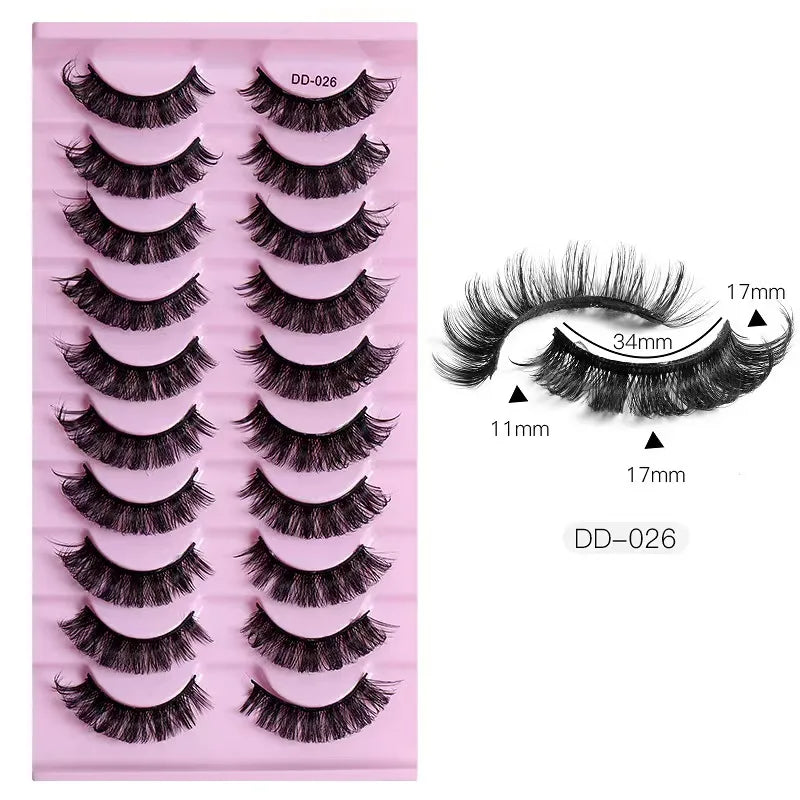 Fashion Russian Strip Lashes 2/5/10 Pairs 3D Mink Lashes Natural Eyelashes Dramatic False Eyelashes Wholesale Eyelash Extension Pi-Mart