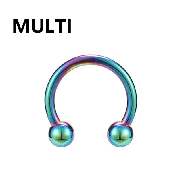 1PC metal Horseshoe Fake Nose Ring C Clip Septum Lip stainless steel Real Piercing Nose Rings Hoop For Women Men Jewelry Pi-Mart