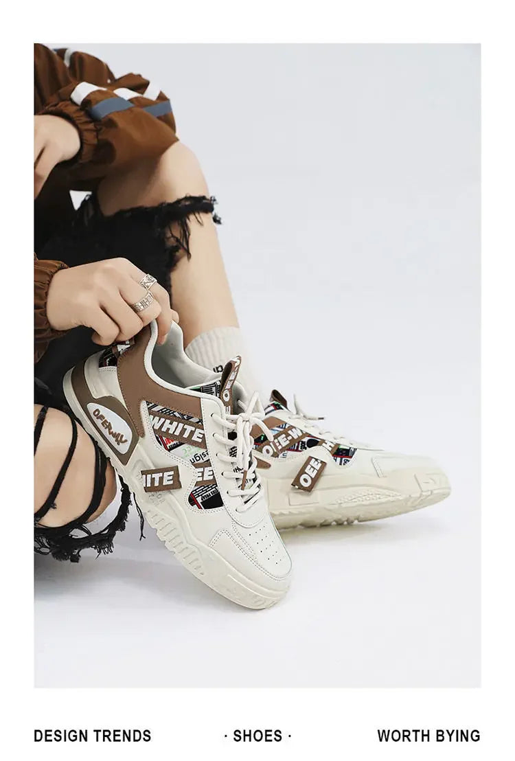 Casual Fashion Leather Sneakers New Skateboard Mens Shoes Outdoor Running Sports shoes Hiking Tennis Platform Luxury footwear Pi-Mart