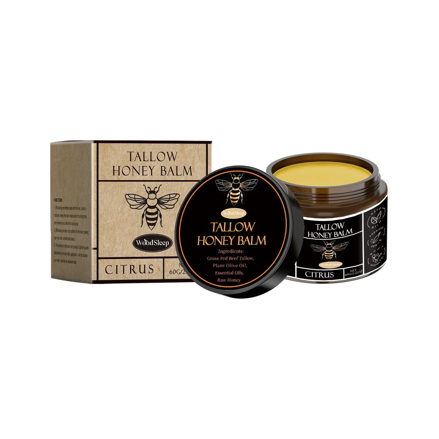 Tallow Honey Facial Balm Reduce Redness Repair Soothing Nourishing Moisturizer Improve Dryness Rough Oil Control Beauty Products Tri Light Beauty
