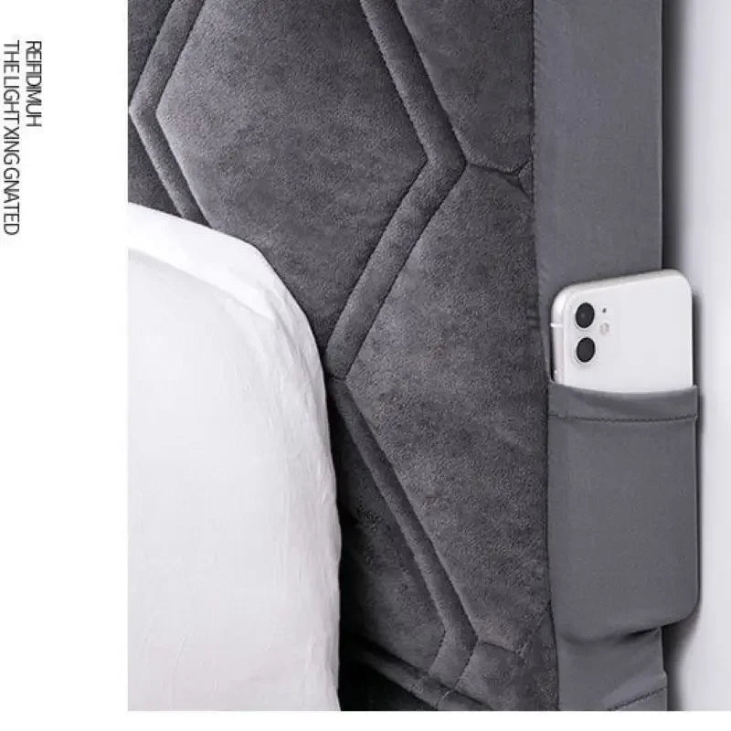 All-inclusive Super Soft Smooth Quilted Head Cover Thicken Velvet Headboard Cover Solid Color Bed Back Dust Protector Cover Pi-Mart