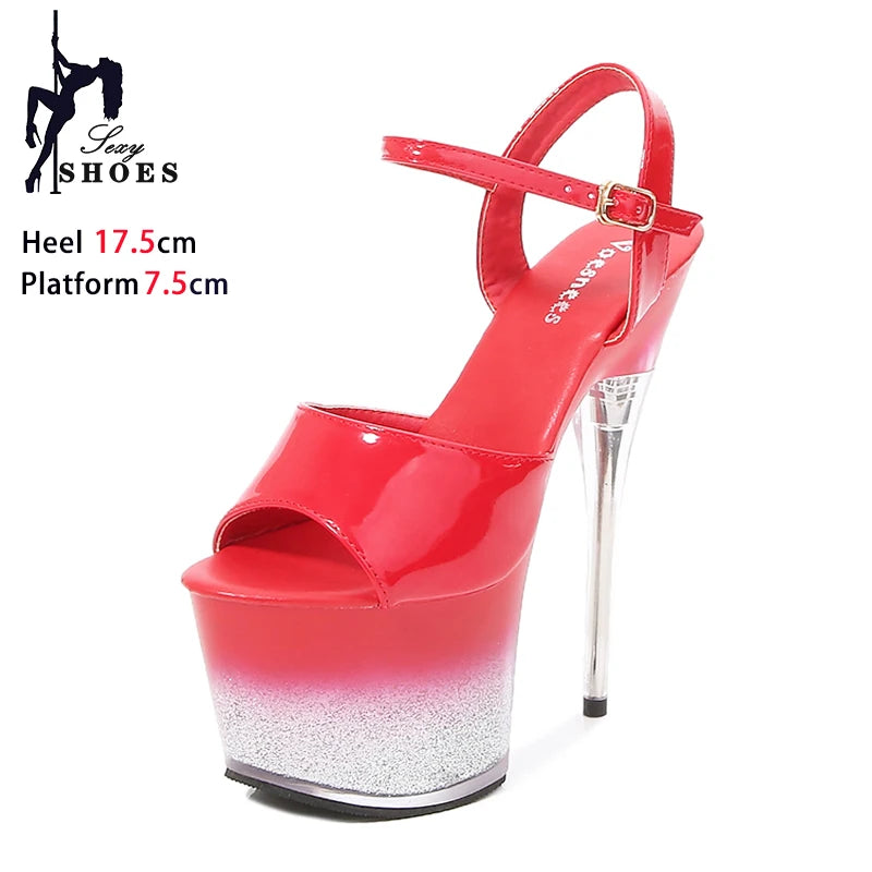 7Inch Runway Style Thin High Heels Europe And America Women Platform Sandals 2025 New Summer Night Club Shoes For Woman Big Size Pi-Mart
