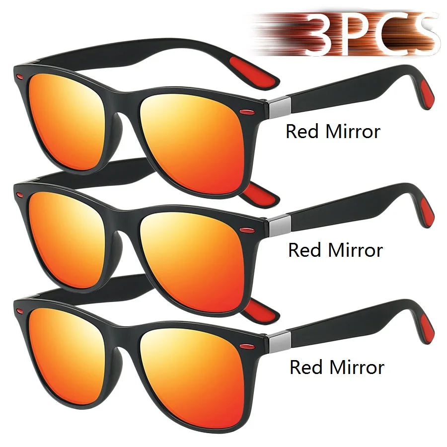 1-2-3PCS Fashion Vintage Square Unisex Driving Fishing Sunglasses Men Women Luxury Brand Designer Sun Glasses Anti-Glare Eyewear Pi-Mart
