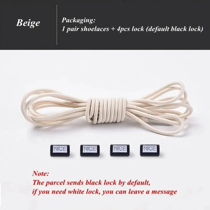 Fashion No Tie Shoelaces Elastic Laces Sneakers Flat Shoe Laces Without Ties Kids Adult Quick Shoelace One Size Fits All Shoes Pi-Mart