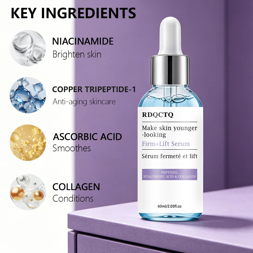 Face Serum with Peptides Hyaluronic Acid Collagen Hydrating Facial Treatment for Smooth Skin Texture & Elasticity Enhancement Pi-Mart