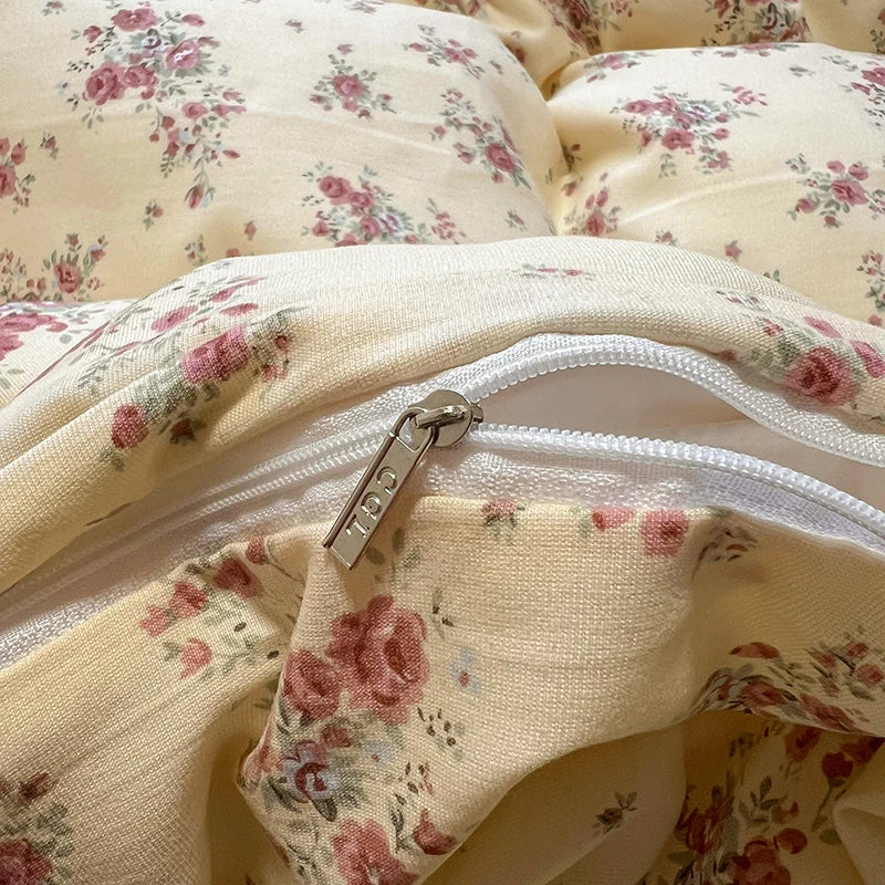 Floral Style Duvet Cover Soft Quilt Cover Single/Double/Queen Size Comforter Covers Girls Room Bedding (Pillowcase Need Order) Pi-Mart
