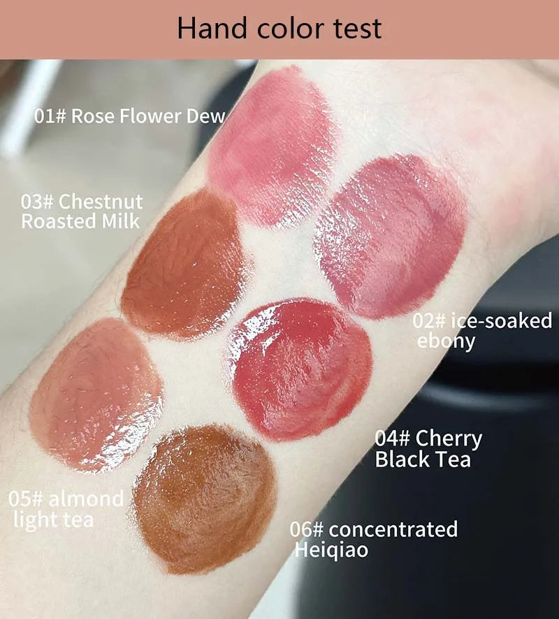Jelly Solid Water Mirror Lip Gloss Shine Plumping Lip Balm Light Red Brown Natural Lasting Moisturizing Lip Tint Lipstick Makeup Pi-Mart