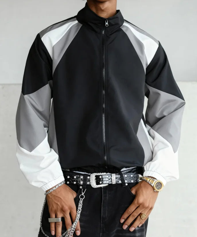 Men's Color-Blocked Jacket, lightweight, Casual, Travel, Windproof and Wear-Resistant, High-Quality Fabric, Boyfriend Gift LadyShow.Store