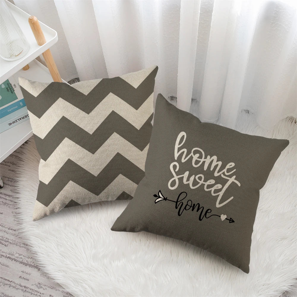 4Pcs Linen Square Cushion Cover,single-sided Printed Pillowcase ,Home Decor ,Room Decor,Living Decor,Bedroom Decor Pi-Mart