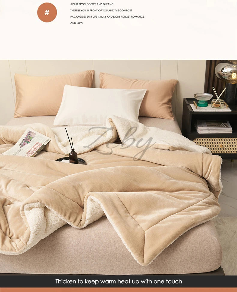 Spring Imitation Lambswool Multi-functional Blanket Queen Blankets for Bed Soft Plush Comfortable Milk Fleece Blanket for Throw Pi-Mart
