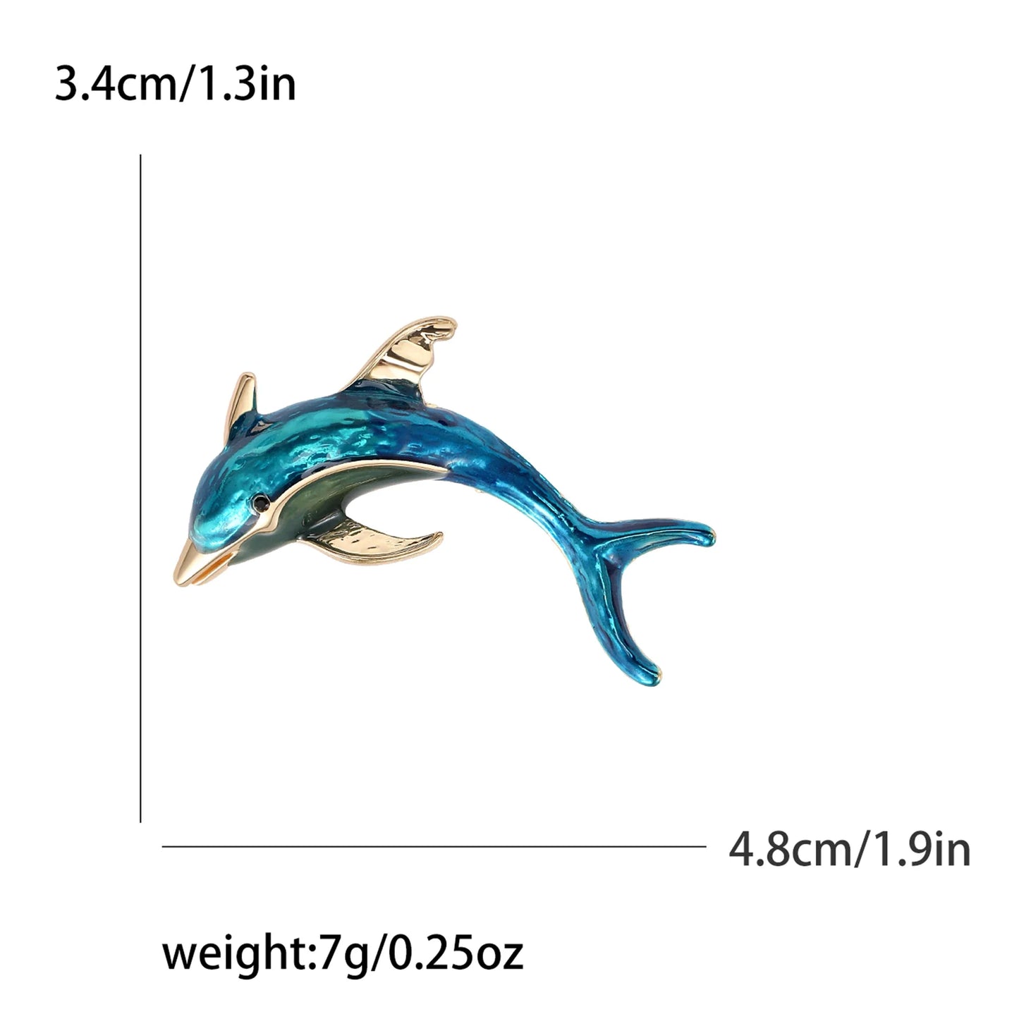Beaut&Berry Beautiful Dolphin Brooches for Women Unisex Animal Pins Casual Party Accessories New Year Gifts Friends Decoration LadyShow.Store