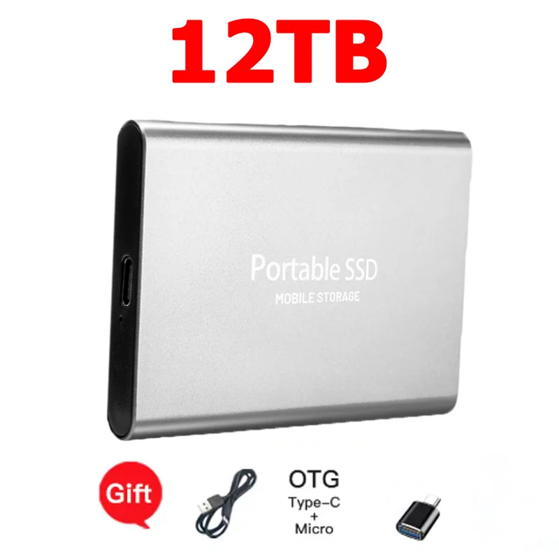 Reliable Slim Storage Device Portable External SSD 1TB 4TB 16TB 128TB High Speed for Notebook Laptop Computer Pi-Mart