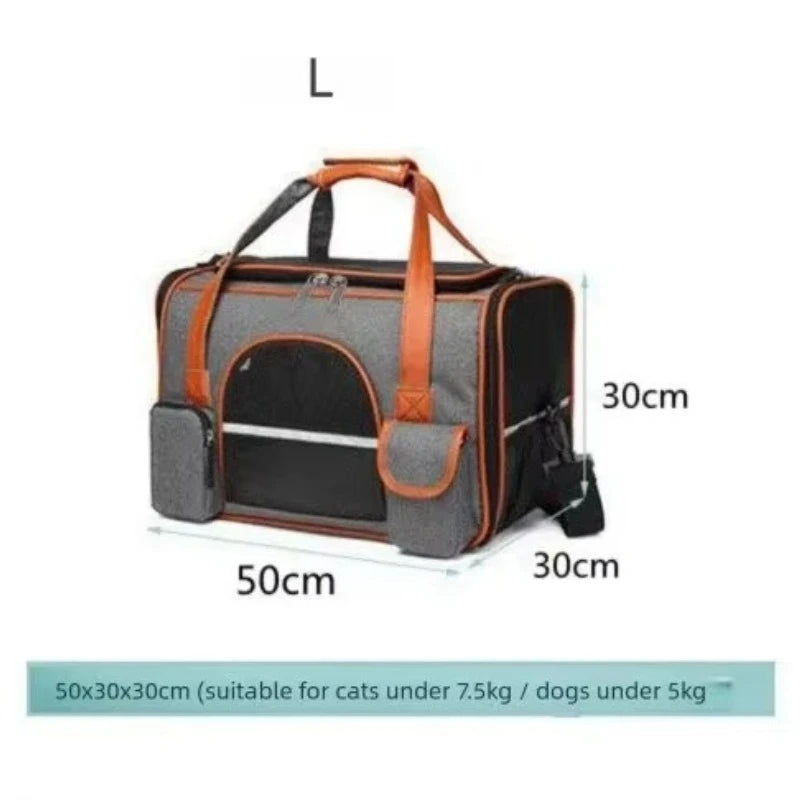 Dog Pet Carrier Bag Anti-Collapse Design Multiple Storage Pockets Cat Travel Handbag for Medium Cats, Puppy, Rabbits and Other S Pi-Mart