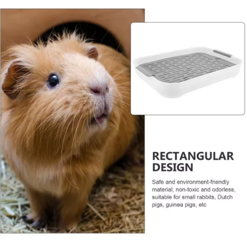 Rabbit Litter Box Small Pet Toilet Tray Bunnies Corner Toilet Box For Ferret Hamster Dragon Cat Guinea Pig Dutch Pig Supplies Pi-Mart