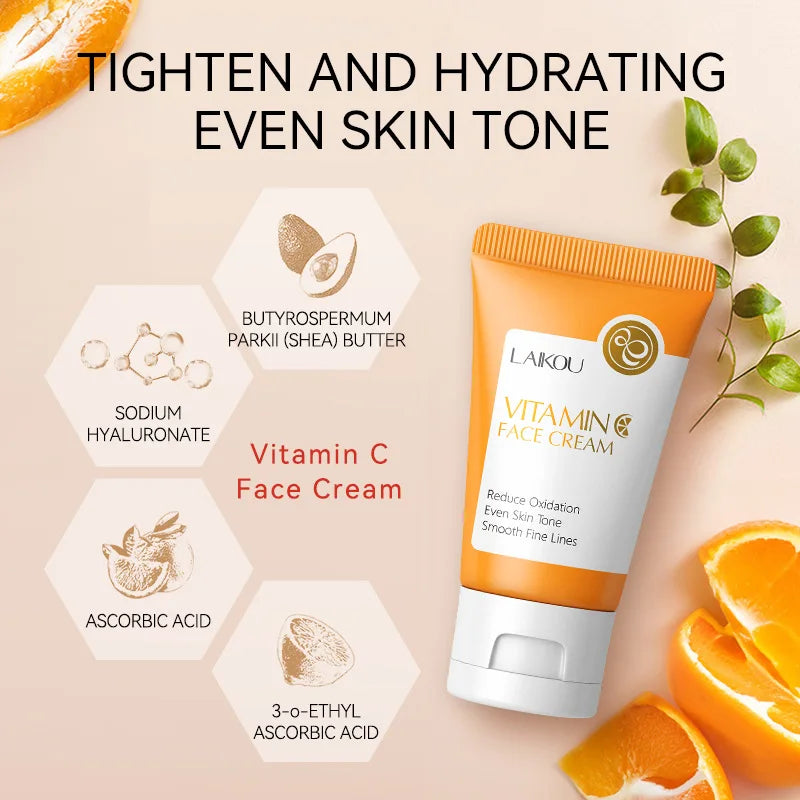 LAIKOU Vitamin C Face Cream Moisturizing Nourishing Japan Sakura Creams Uniform Skin Tone Beauty Facial Skin Care Product Tri Light Beauty