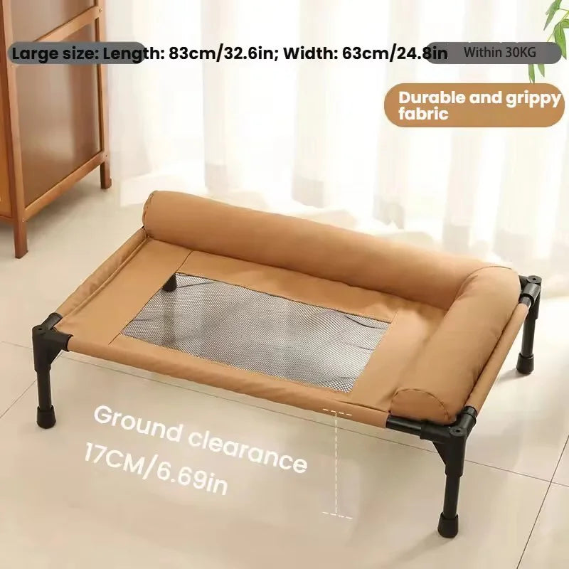 Elevated Cooling Mesh Dog Cot Breathable Moisture Resistant Bed With Pillow Four Seasons Use Indoor For Dog Cat Pet Supplies Pi-Mart