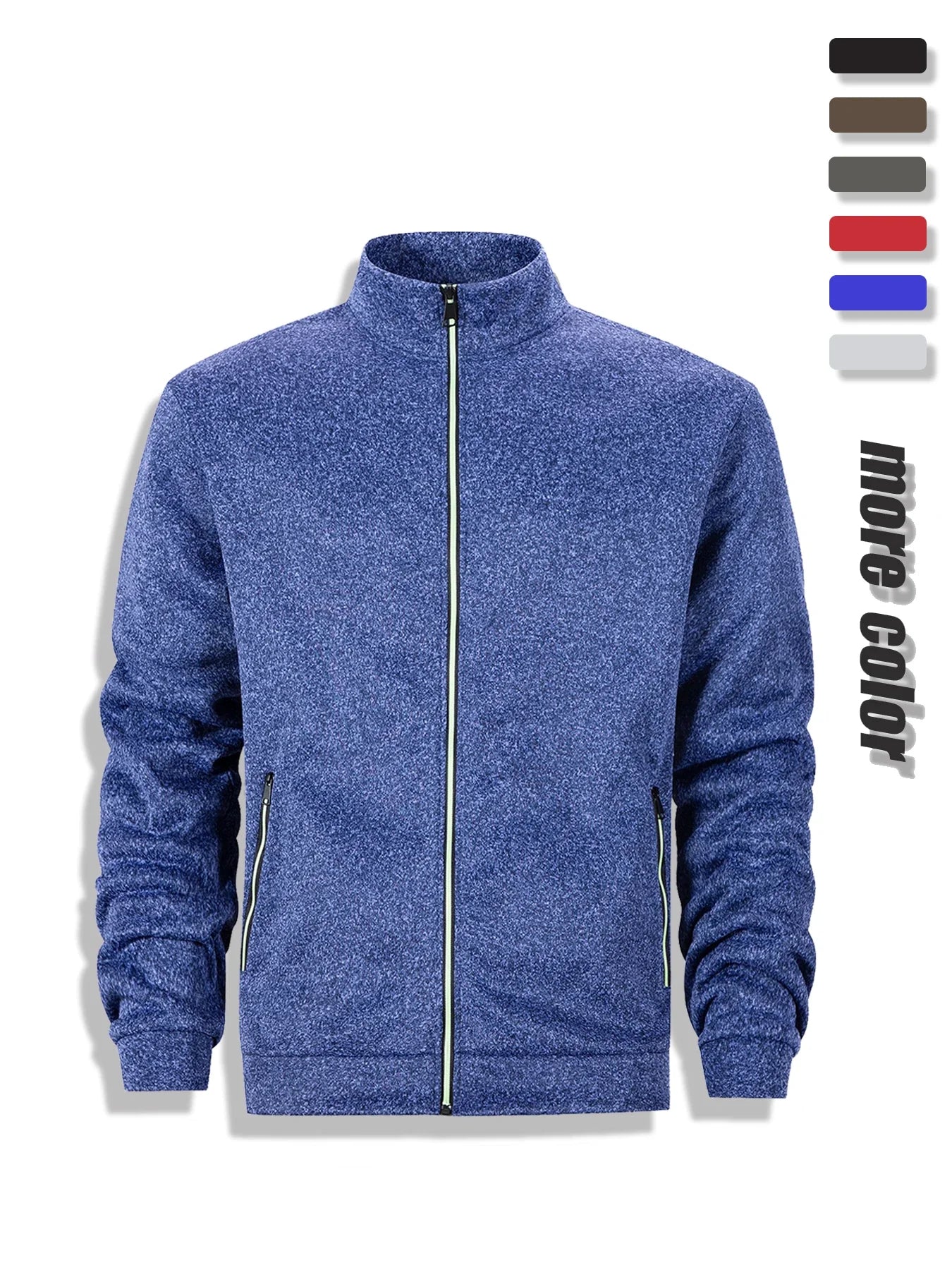 Men's Casual Sweatshirt Jackets Full Zip Up Cardigan Stand Collar Jacket Autumn Winter Male Outdoor Windproof Warm Coat LadyShow.Store