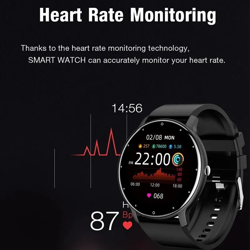 LIGE 2024 New Men Smart Watch Real-time Activity Tracker Heart Rate Monitor Sports Women Smart Watch Men Clock For Android IOS