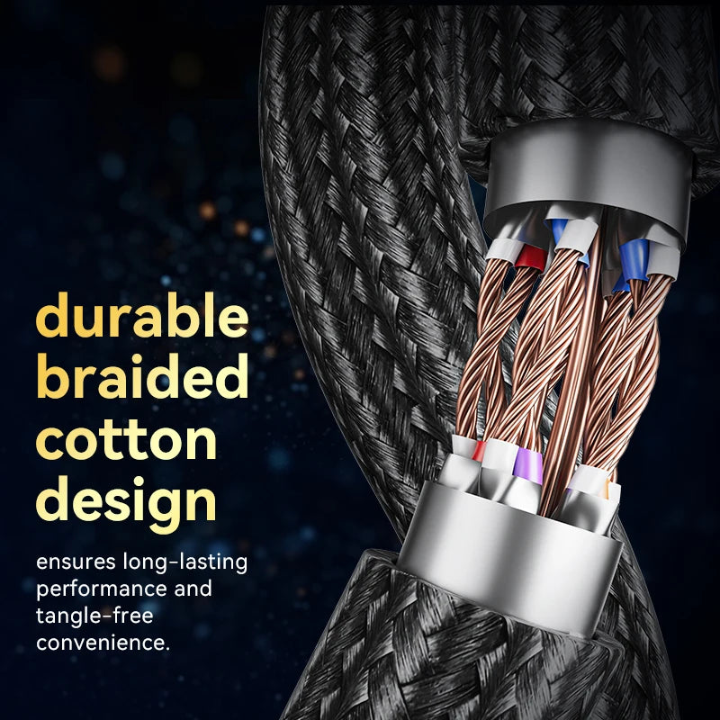 Vention CAT8 Ethernet Cable 40Gbps 2000MHz CAT 8 Networking Cotton Braided Internet Lan Cord for Laptops PS 5 Router RJ45 Cable Pi-Mart