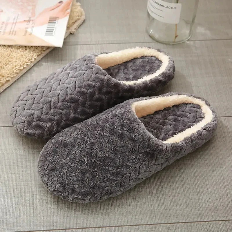 Unisex Fluffy Home Slippers Soft Lightweight Anti Slip Comfortable Indoor Slides for Autumn Winter LadyShow.Store