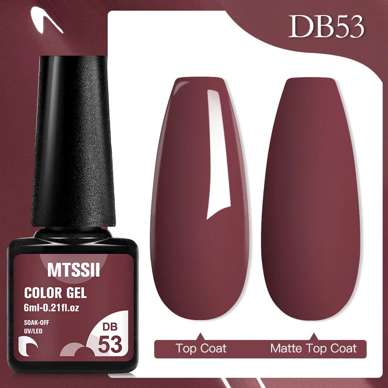 Mtssii 6ML Chocolate Color Gel Nail Polish Brown Semi Permanent UV Gel Autumn Winter Popular Soak Off Nail Art Gel Varnishes Tri Light Beauty