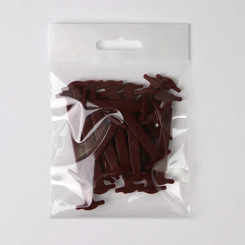 16pcs Lazy Shoelace Silicone Quick Lace Elastic Women Men No Tie Kids Adult Sneakers Lacing Shoelace Buckle Shoes Accessories LadyShow.Store