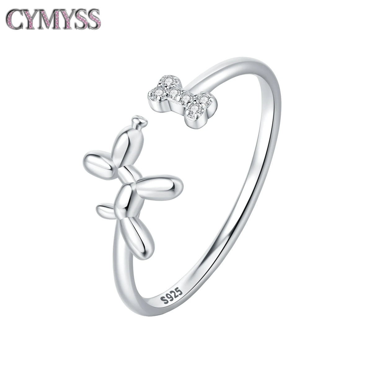 Original 925 Sterling Silver Open Ring Exquisite Panda Dolphin Adjustable Ring Original Daily Fine Jewelry Women Birthday Gifts Pi-Mart
