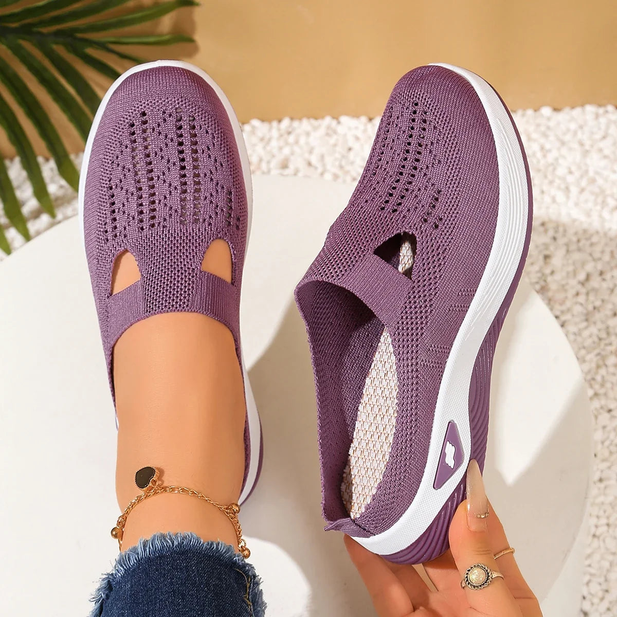 Women shoes  Convenient and comfortable at home, one foot with a vent and half slipper women's summer shoes free shippiing shoes LadyShow.Store