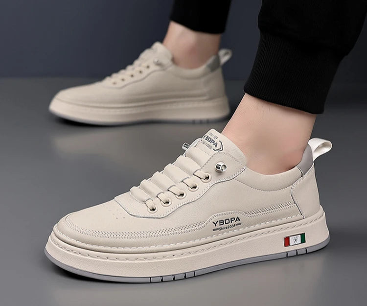 New Large Size 38-48 Leather Men's Sneakers Fashion Casual Men's Platform Sneakers Spring Autumn Designer Board Shoes Man Pi-Mart
