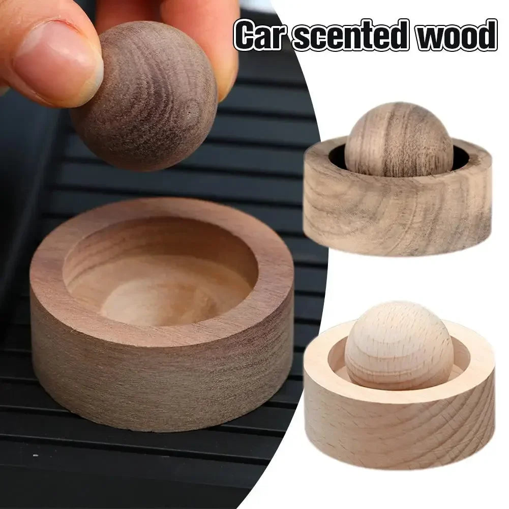 Car Wooden Essential Oil Diffusers-Spherical Design Natural Fragrance Dispersion Bedroom Decor Diffuser Car Home Room Fragrance Pi-Mart