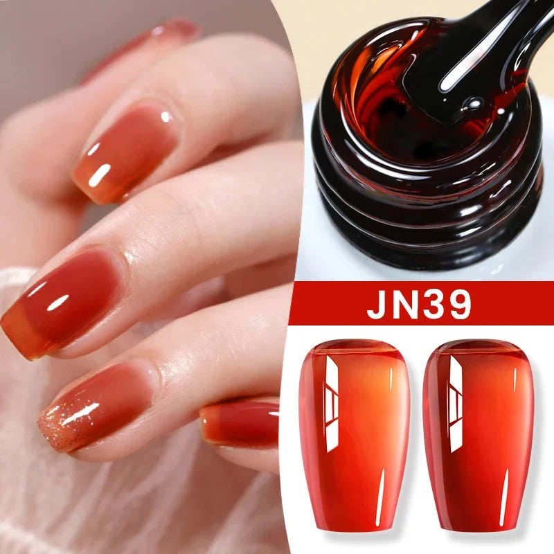 BORN PRETTY 10ml Jelly Nude Gel Nail Polish 50 Colors Semi Transparent Nail Art Nail Supplies Soak off UV LED Nails Gel Varnish Tri Light Beauty