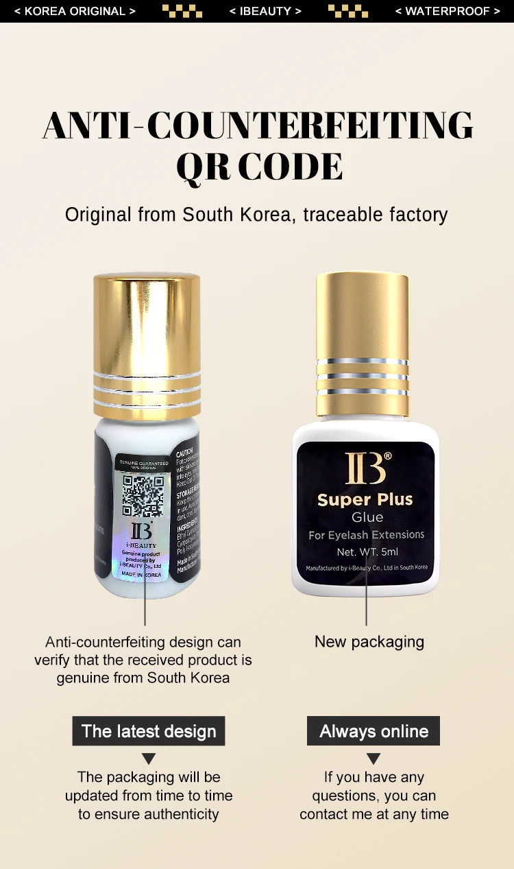 1 Bottle IBeauty Ultra Super Plus Glue Fake Eyelash Extension Korea 0.5s Fast Dry Long Lasting Makeup Tool Adhesive Supplies Pi-Mart