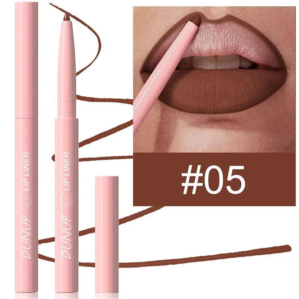 Lip Liner Pencil Long-Lasting Matte Creamy Plumping Lip Stain Waterproof Natural Nude Brown Slim Lip Liner Makeup Pi-Mart