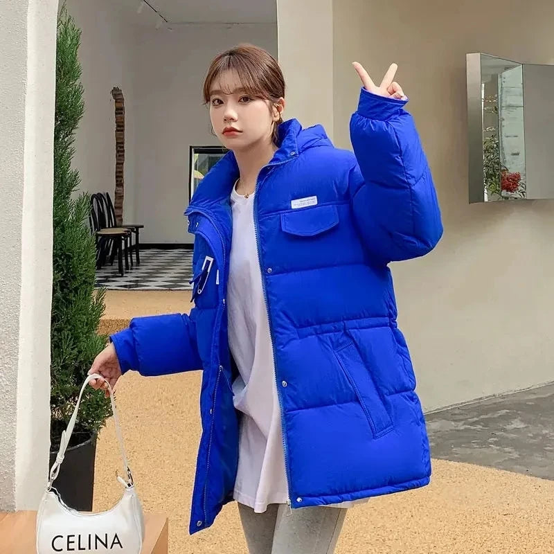 2025 New Winter Hooded Parka Women's Down Cotton Jacket Puffer Coat Overcoat Thick Warm Cotton Padded Jacket Snow Wear Outwear LadyShow.Store