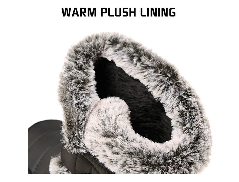 Winter Women Boots Waterproof Snow Boots Plus Size Casual Platform Ankel Boots Warm Fur Women Shoes Antislip Fashion Cotton Shoe Pi-Mart