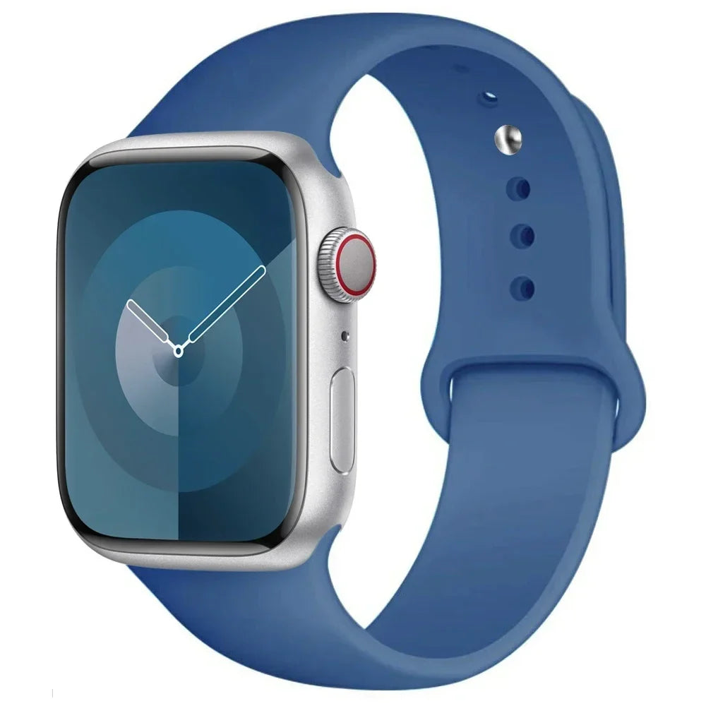Silicone Band For Apple Watch strap 44mm 45mm 40mm 41mm 42-38mm 45 mm sport bracelet iwatch series 8 7 6 5 4 3 SE 9 Ultra 2 49mm LadyShow.Store