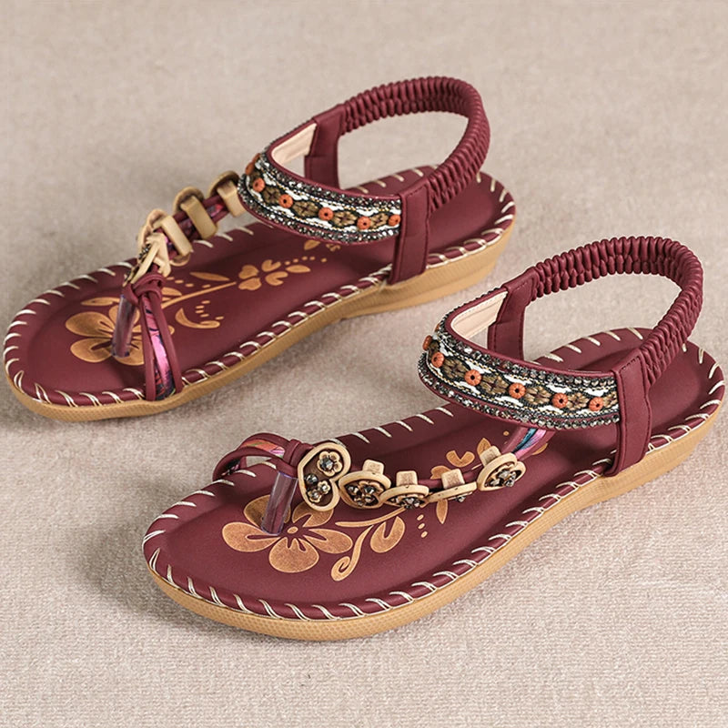 Women's Sandals Bohemia Style Sandals Summer 2026 Shoes For Woman Flip Flops Beach Summer Shoes Women Low Heels Footwear Pi-Mart