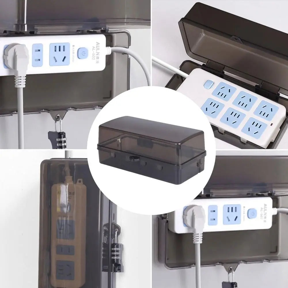 Durable Plastic Plug Box Anti-theft Waterproof Cable Management Box Protect Outlet Weatherproof Extension Lead Cover Outdoor Pi-Mart