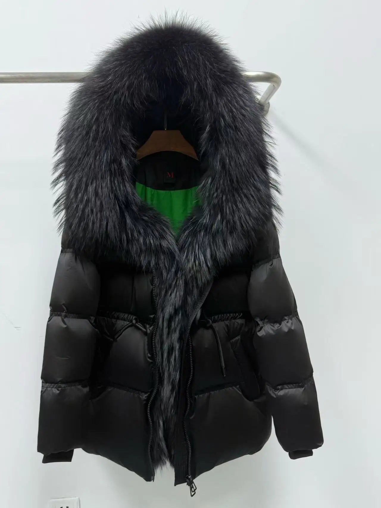 Fox Fur Jacket Women Loose Hooded White Goose Down Coat Female New Autumn Winter Thick Warm Natural Real Fur Puffer Jacket Lady LadyShow.Store