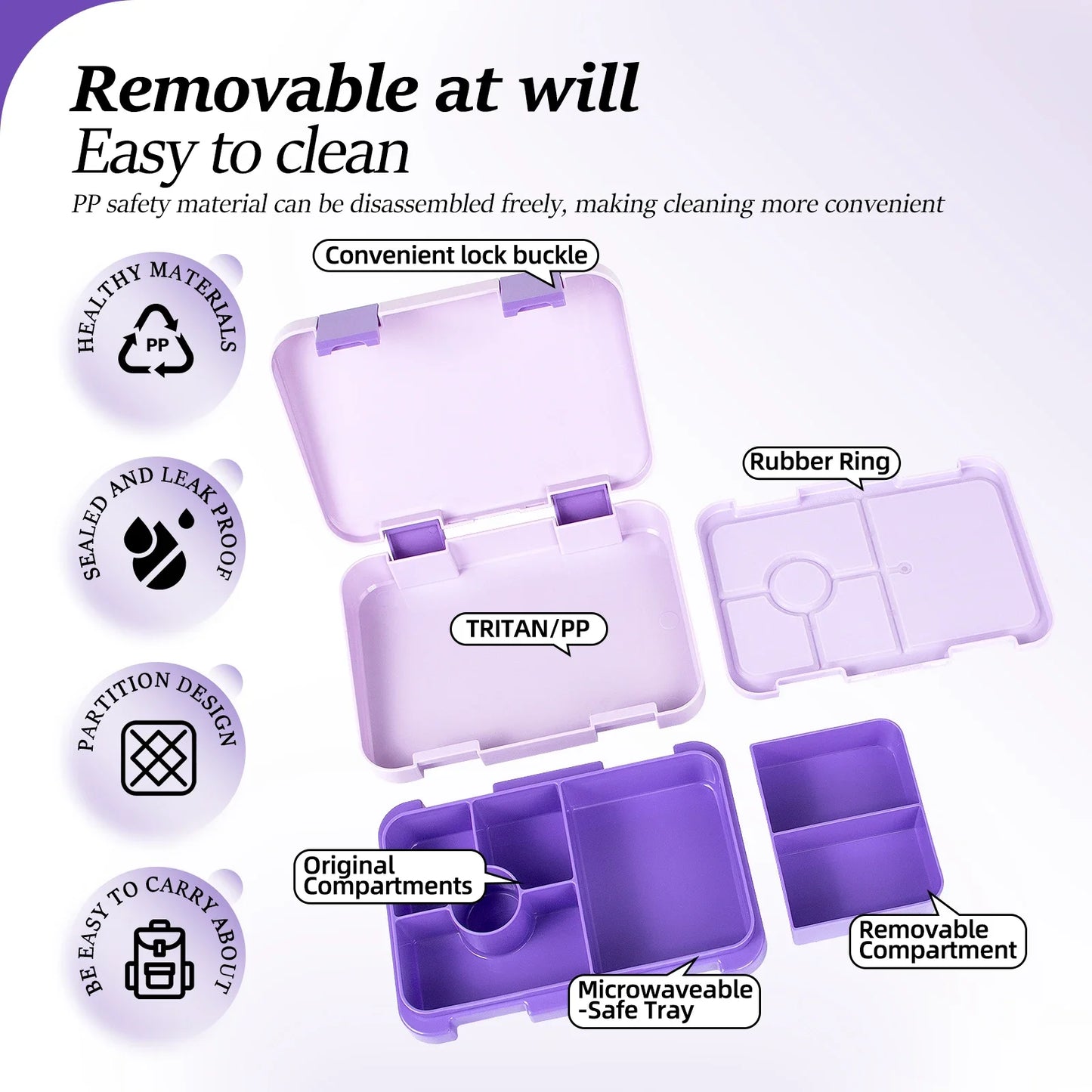 Adorable Kids Lunch Box Student Microwave Safe Travel Bento Box Halloween Container Portable Leak Proof Fruit Salad Bento Box LadyShow.Store