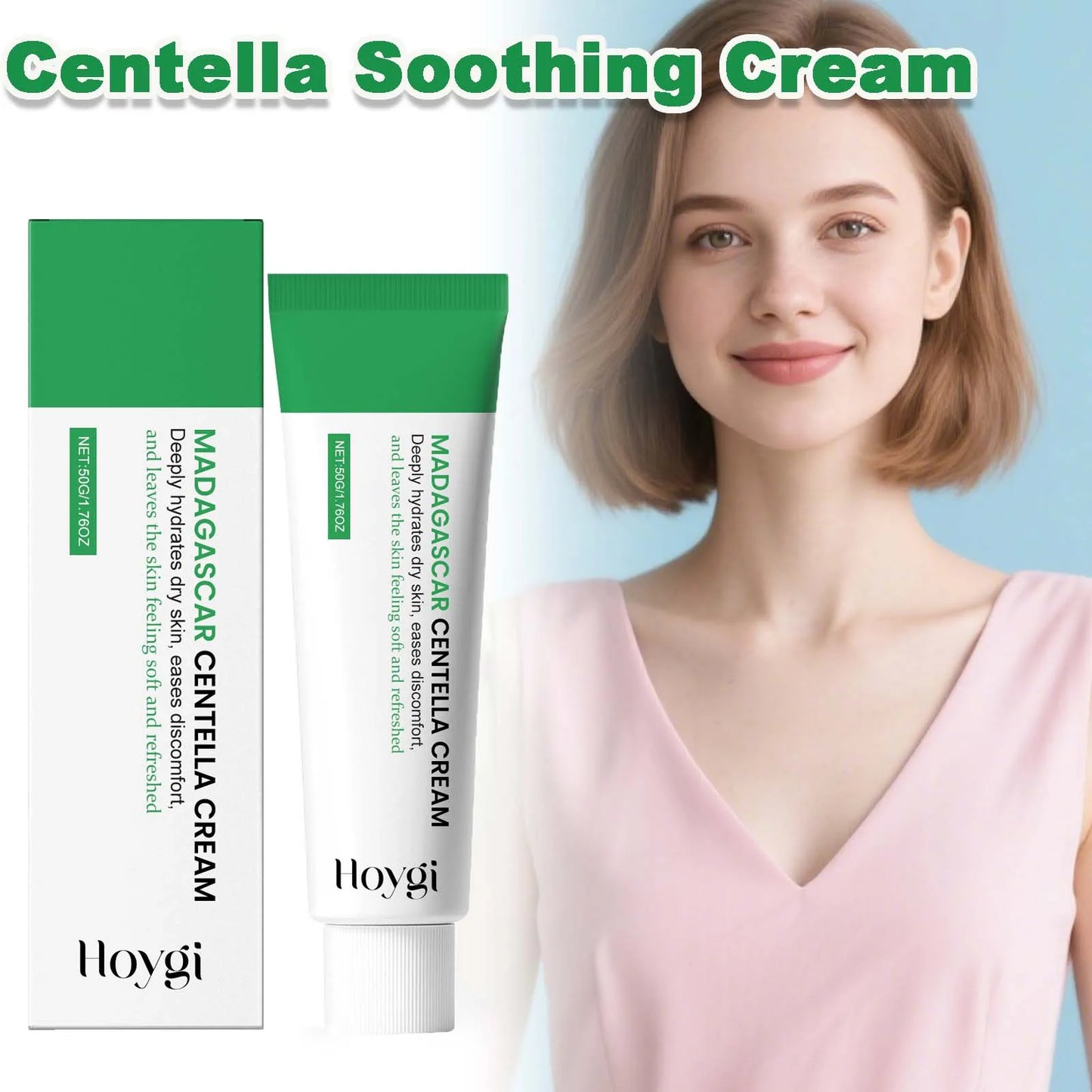 Centella Soothing Cream with Ceramide & B5 Face Repair Moisturizer Redness Relief Soothing Cream for Dry Sensitive Skin Pi-Mart
