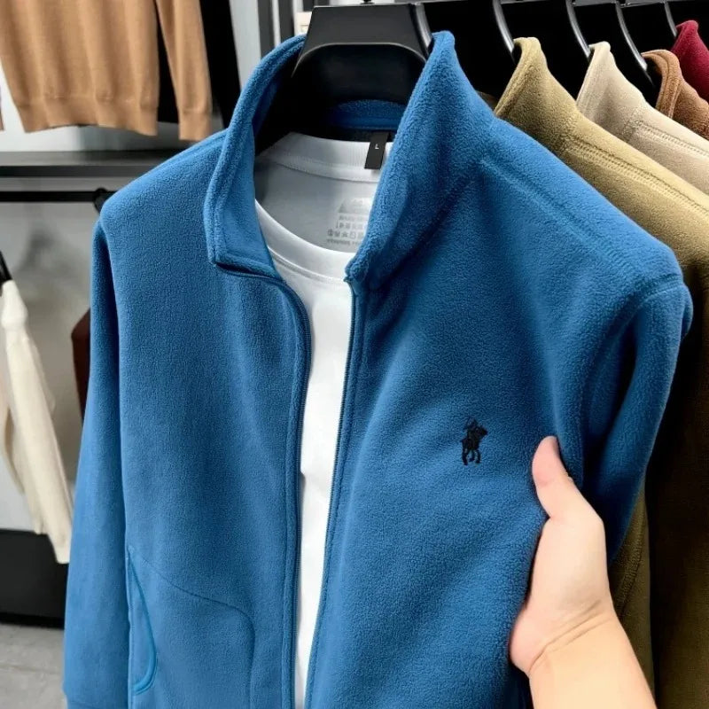Luxury brand men's jacket winter thick plush warm pockets new coat fashion classic Paul embroidery zipper stand up collar top LadyShow.Store