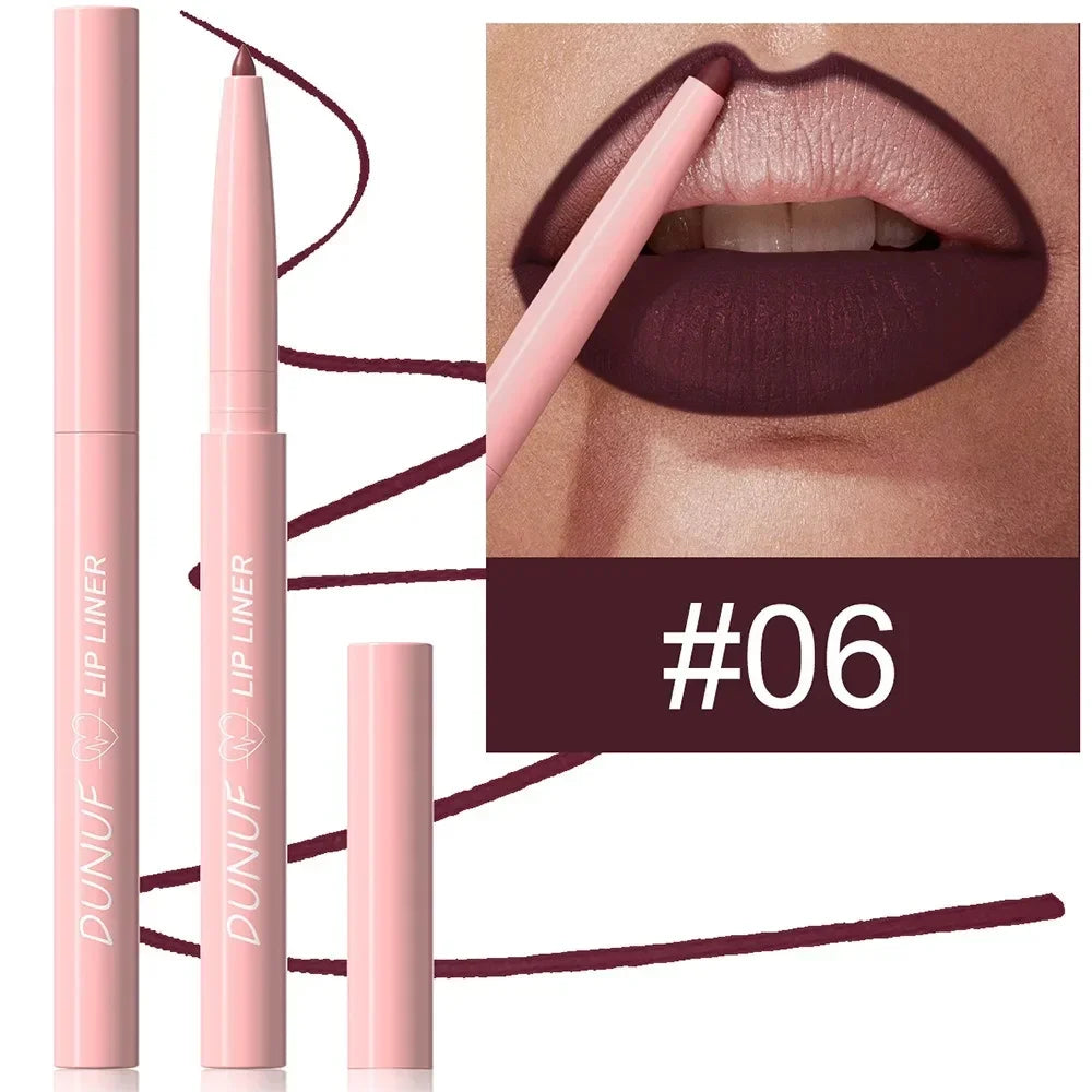 Lip Liner Pencil Long-Lasting Matte Creamy Plumping Lip Stain Waterproof Natural Nude Brown Slim Lip Liner Makeup Pi-Mart