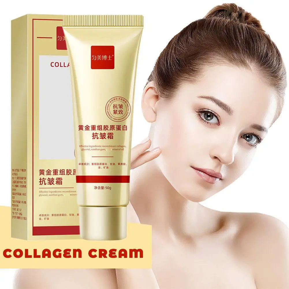 Gold Collagen Anti Wrinkle Cream Facial Tightening Moisturizing Fade Facial Fine Lines Facial Skin Care Products Pi-Mart