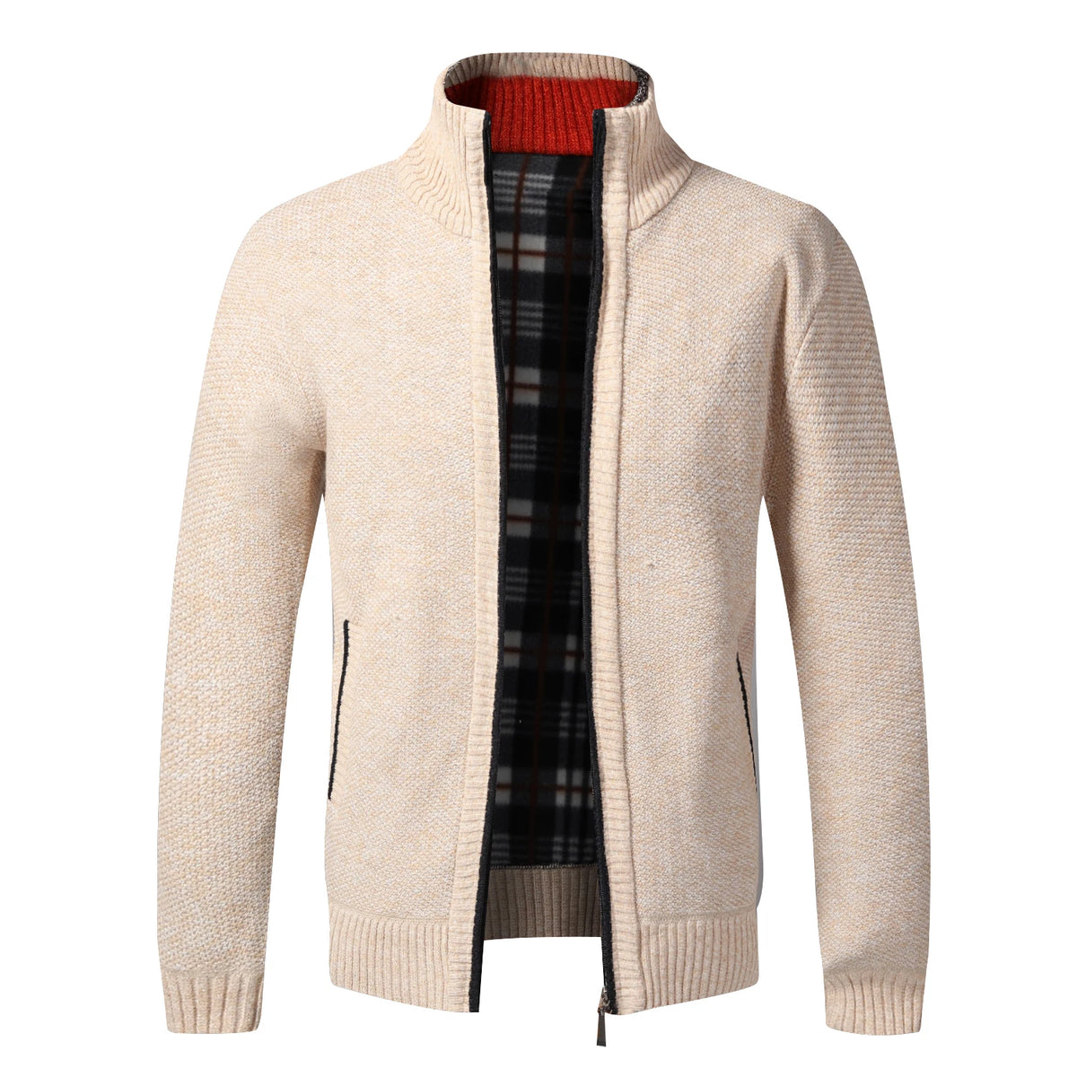 Autumn Winter Warm Cardigan Men Fleece Sweaters Full Zip Jackets Slim Fit Luxury Brand Knitted Sweater Coat American Jersey Pi-Mart