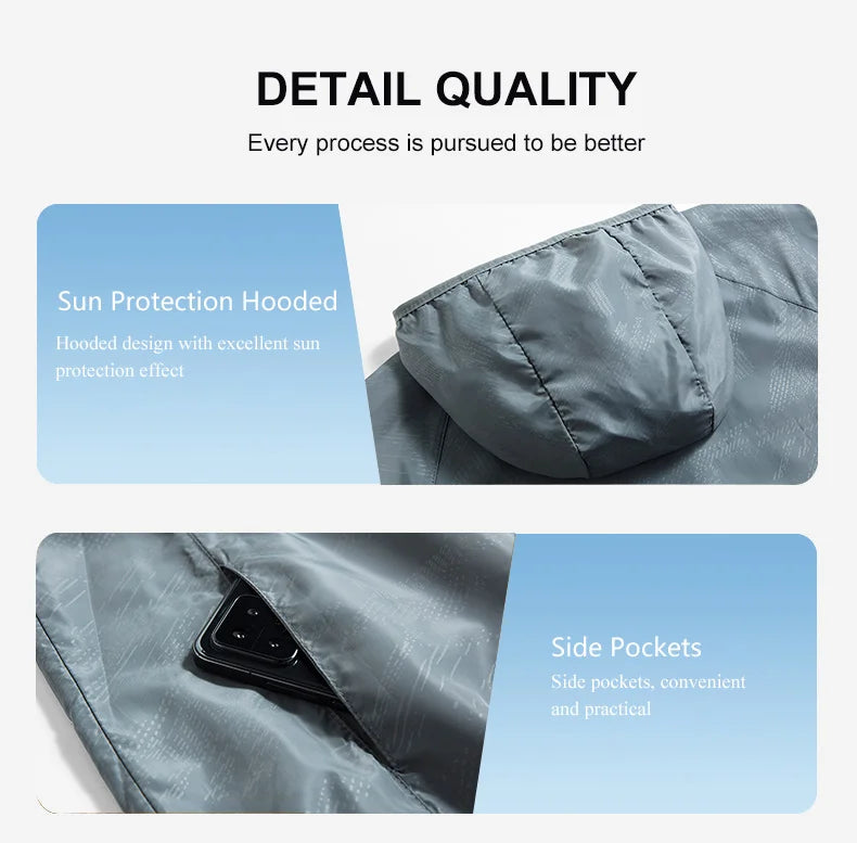 LNGXO Men's Women's Waterproof Hiking Jacket Quick Dry Sun Protection Windbreaker Camping Hunting Climbing Outdoor Rain Coat Pi-Mart